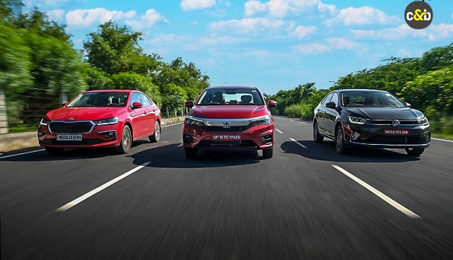 Volkswagen Virtus vs Skoda Slavia vs Honda City e: HEV Comparison Review: Compact Sedan Shootout